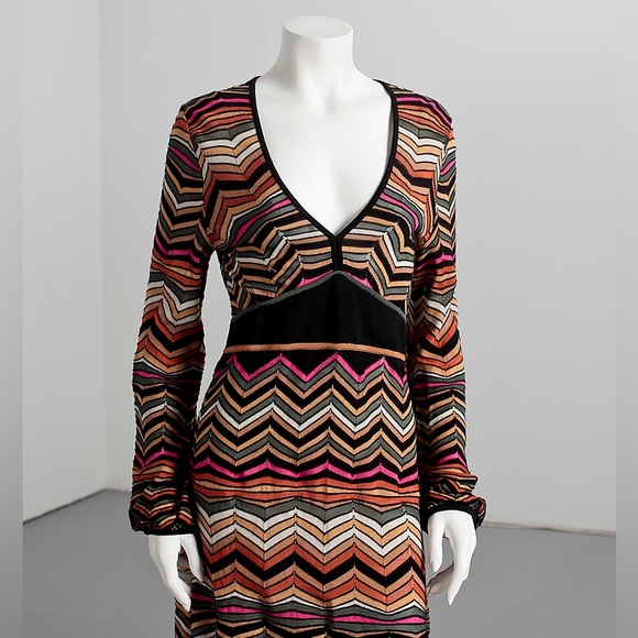 M Missoni Classic Knit Chevron Dress Made In Italy - Picture 4 of 16